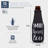 Blue Panda 12-Pack Funny Quotes Bottle Cooler Sleeves, 12 oz Insulated Beer Bottle with Zipper, 7 x 2.4 inches Neoprene Holder - 2 of 4
