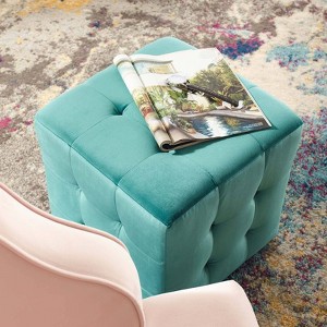 Contour Tufted Button Cube Performance Velvet Ottoman - Modway - 1 of 4
