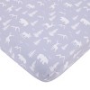 Little Love by NoJo National Park Navy Buffalo Check, Gray, Blue, and Brown Camping Bear, Deer, and Fox 3 Piece Nursery Crib Bedding Set - 3 of 4