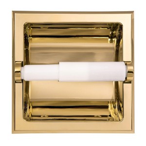 LunaLulinlk Metal Recessed Toilet Paper Holder in Polished Brass - 1 of 4