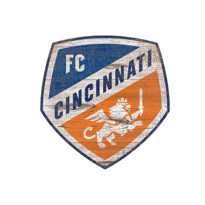 Mls Fc Cincinnati Distressed Logo Cutout Sign : Target