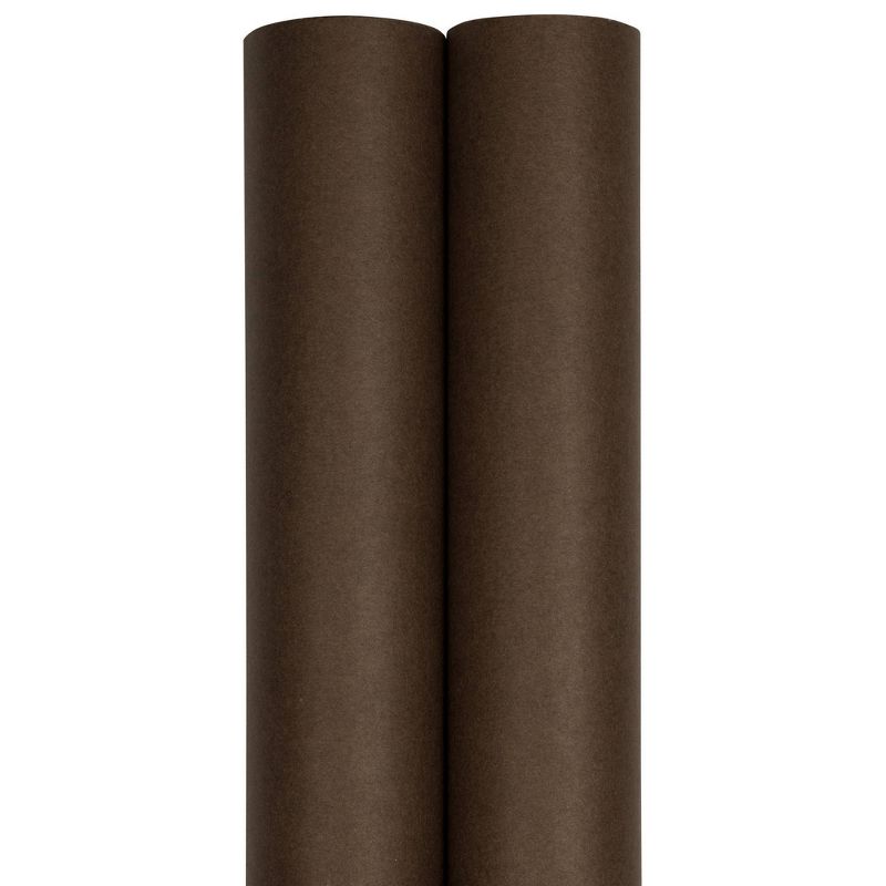 JAM Paper &#38; Envelope 2pk Matte Gift Wrap Roll Chocolate Brown, 3 of 7
