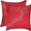HomeRoots Set of Two 18" Red Cowhide Cowhide Throw Pillow - 4 of 4