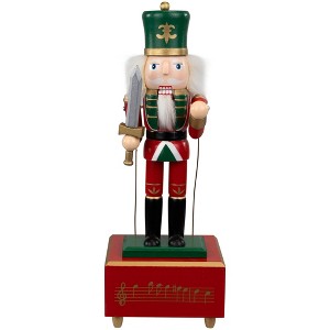 Northlight Musical and Animated Soldier Christmas Nutcracker - 12.5" - Red and Green - 1 of 4