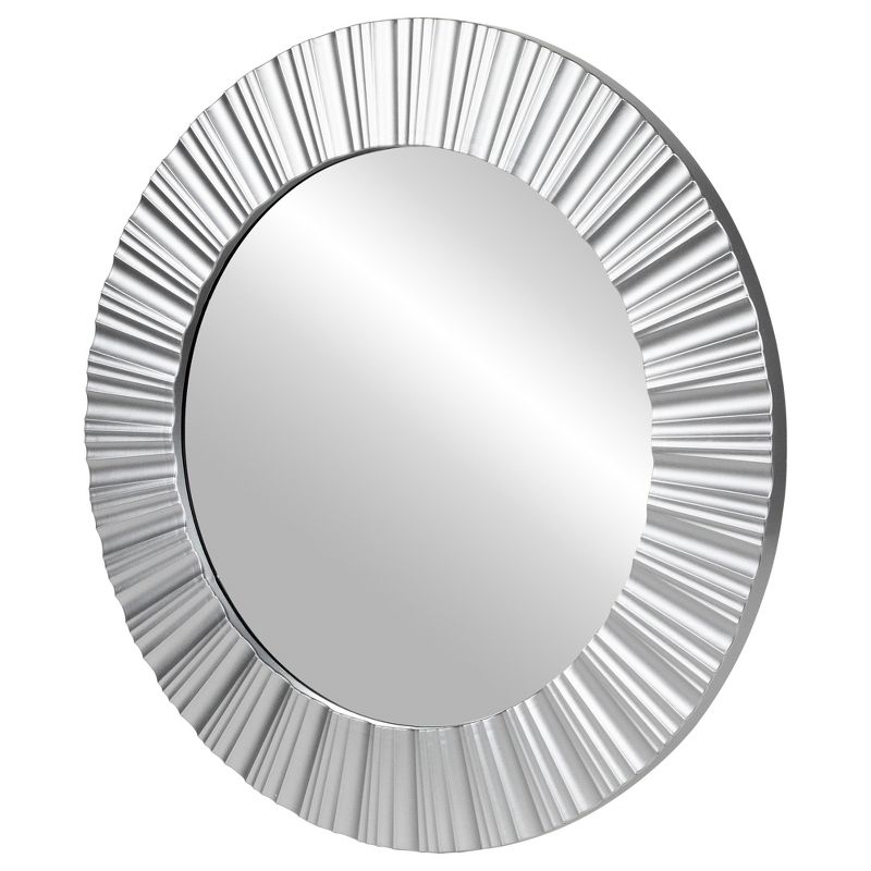 Northlight 20" Silver Contemporary Fluted Round Mirror Wall Decor, 4 of 8