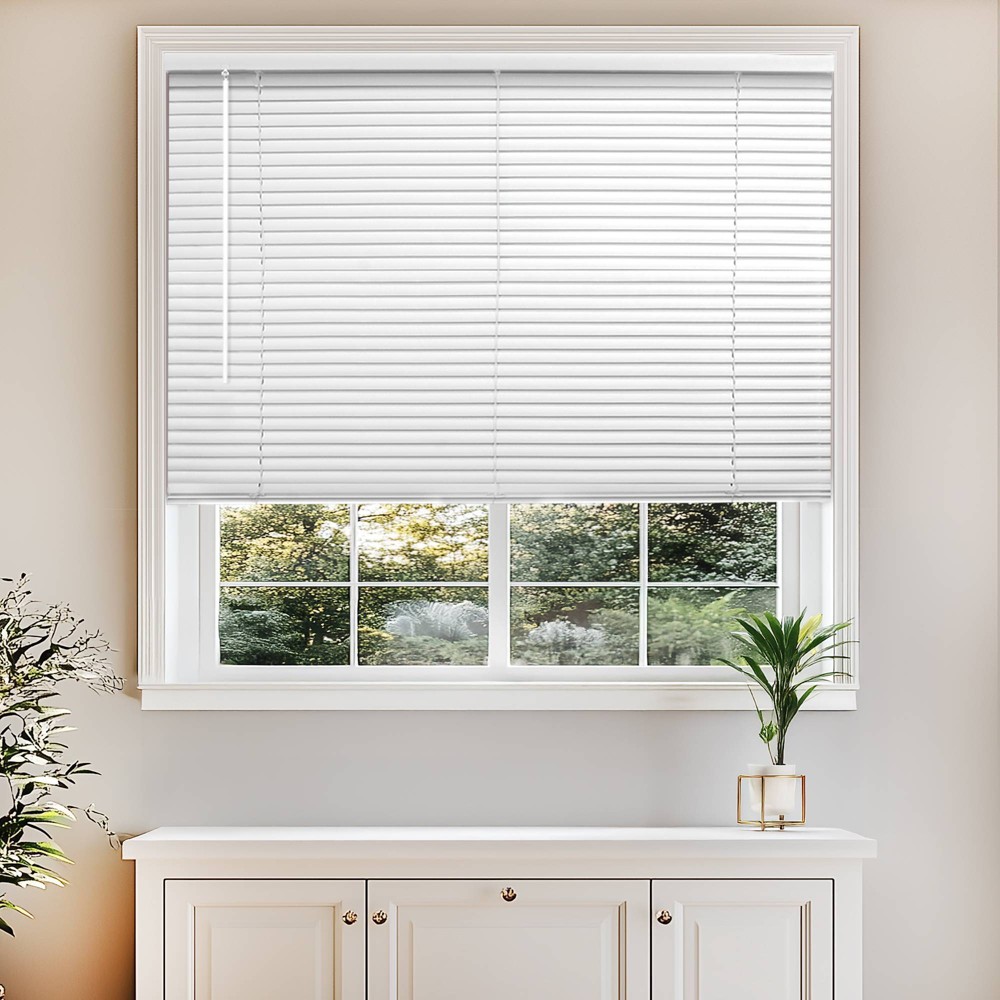 17"x84" Chicology Light Filtering Vinyl Mini Blind White
