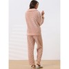 cheibear Women's Soft Warm Fluffy Fleece Button Down Long Sleeve Sleepwear with Pockets Pajama Set - 3 of 4