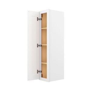 HOMLUX Easy-DIY 12 in D x 42 in H in Shaker White Ready to Assemble Wall Kitchen Cabinet 1 Door-3 Shelves - 1 of 4