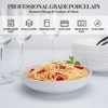 GustoWave Pasta Bowls 22oz, 8'' Salad Bowl Set, Kitchen Porcelain Pasta Plates, Large Ceramic Shallow Bowls, Microwave Safe, White 6 PC - 4 of 4