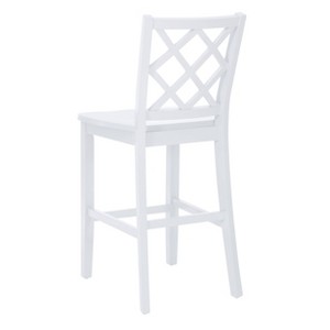 25.25" helby X-Back Farmhouse Counter Height Barstool White Finished Wood - Powell: olid Acacia & Rubberwood - 1 of 4