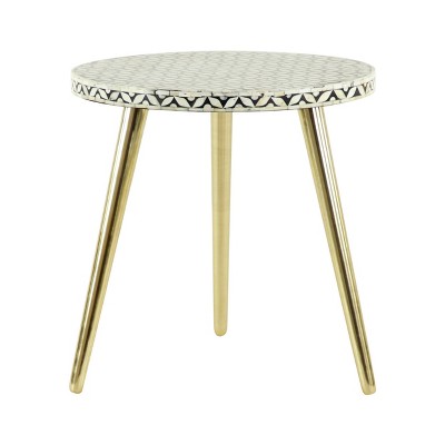 Round Table Metal And Wood Black and Gold- Olivia & May