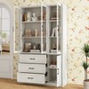 FUFU&GAGA Tall Storage Display Cabinet for Collectibles,Storage Hutch,Display Shelf,3 Glass-Door,3-Drawer,Living Room Organizer,Home Office Bookshelf - 4 of 4