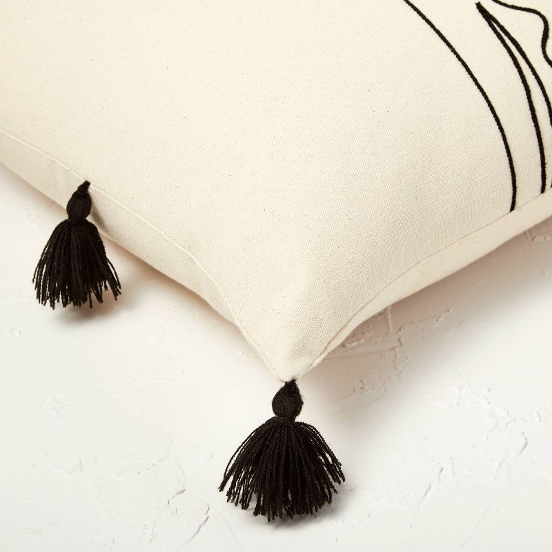 Oversized Oblong Embroidered Decorative Throw Pillow Natural/Black - Opalhouse&#8482; designed with Jungalow&#8482;, 5 of 12
