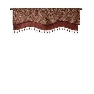 Gracie Mills Thornton Paisley Jacquard Window Valance with Beads trimming - 1 of 4