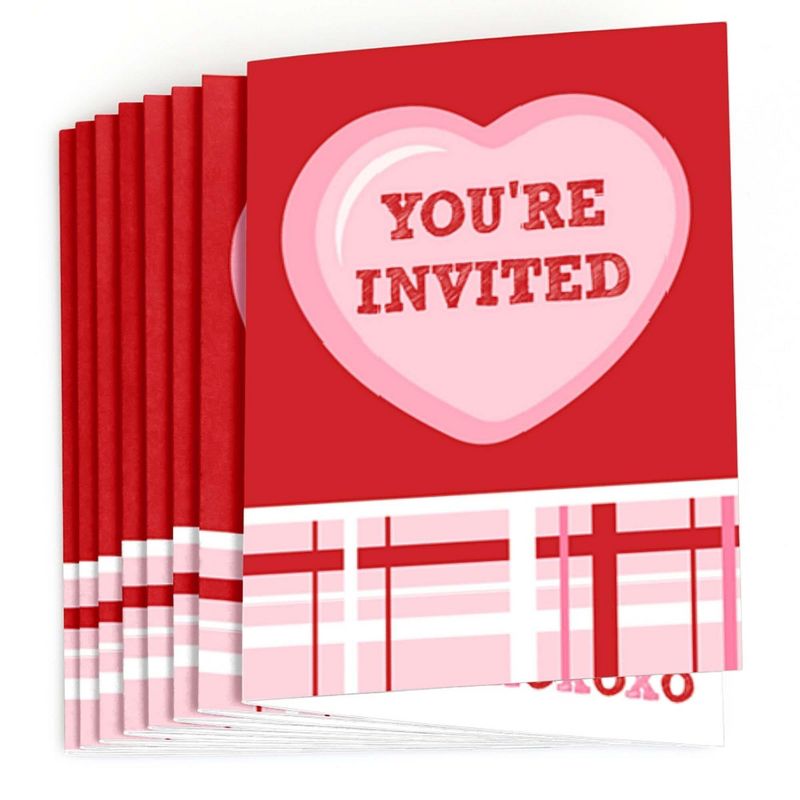 Big Dot of Happiness Conversation Hearts - Fill In Valentine's Day Party Invitations (8 count), 2 of 7