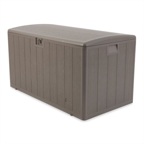 Ram Quality Products Plastic 90 Gallon Outdoor Lockable Backyard Storage Bin  Deck Box For Cushions, Toys, Pool Accessories, And Towels, Gray : Target
