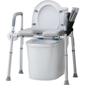 Raised Toilet Seat with Handles, 4-in-1 Elevated Toilet Seat Riser 350lbs, Width and Height Adjustable Padded Toilet Seat Risers for Seniors - 1 of 4