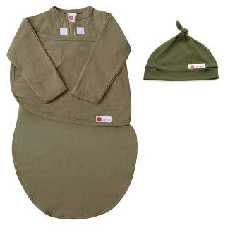 embe Newborn Long Sleeve Swaddle Sack and Top Knot Hat Set (0-3 months)