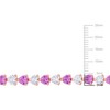 EVERLY JEWELRY |  18K Rose Gold Plated Silver 12 CT TGW Created Pink Sapphire and Created White Sapphire Bracelet - 3 of 4