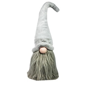 HomeRoots 30" Groovy Grey with Pointy Hat Fabric Sitting Gnome Sculpture - 1 of 4