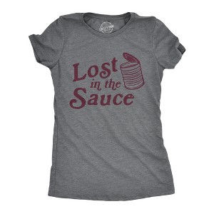 Womens Lost In The Sauce T Shirt Funny Thanksgiving Dinner Turkey Day Cranberry Sauce Tee - Crazy Dog Women's T Shirt - 1 of 4
