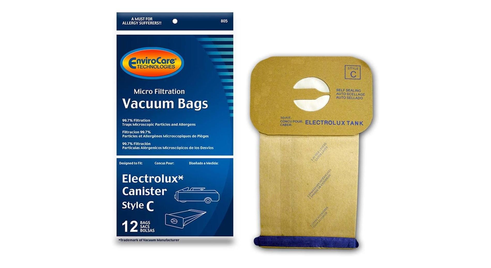 Electrolux Canisters Style C Micro Filtration Vacuum Cleaner Dust Bags 12 Pack