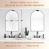 ANDY STAR T03-S10-A2235B 22 x 35 Inch Modern Wall Mounted Arched Vanity Mirror with Stainless Steel Frame and Vertical Mounting Hardware, Black - 2 of 4