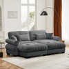 93.7" Velvet Modular Sectional Sofa Bed with Bolstered Armrests and 2 Ottomans for Small Living Room - 2 of 4