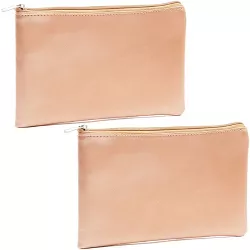 Juvale 2x Rose Gold Cosmetic Makeup Zipper Bag Pouch for Stationery Office Travel