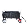 Grungis Folding Wagon Storage Cart with Adjustable Handle,Shopping Wagon Cart with Waterproof Fabric,Utility Cart for Camping,Shopping,Red - 3 of 4