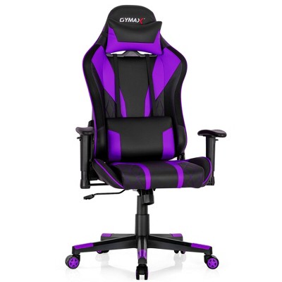 Costway Gaming Chair Adjustable Swivel Computer Chair w/ Dynamic LED Lights