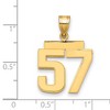 Black Bow Jewelry 14k Yellow Gold, Athletic Collection Medium Polished Number 57 Pendant - 2 of 3