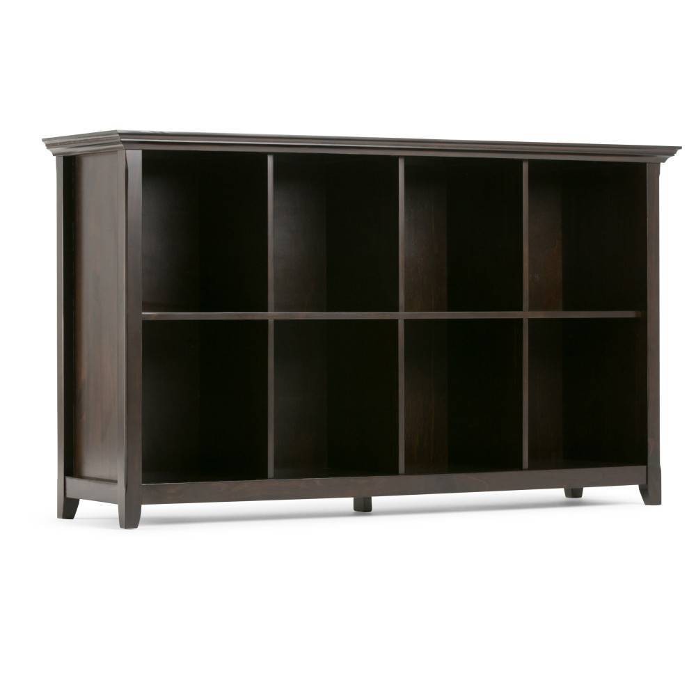 Photos - Garden & Outdoor Decoration 57" Stratford 8 Cube Storage Sofa Table Hickory Brown - WyndenHall: Modern Display Shelves, Molded Top, Tapered Legs