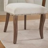 Ridstar Set of 2 Modern Upholstered Dining Chair with Wooden Legs for Kitchen and Dining Room-Beige - 4 of 4