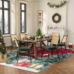 GustoWave Holiday Decorative Washable Christmas Snow Print Area Rug, Low Pile for Bedroom - 1 of 4