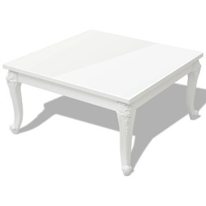 vidaXL Coffee Table End Table with Plastic Legs Side Table High Gloss White - 31.5" x 31.5" x 16.5" - 1 of 4