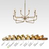 LNC Syringodium 12-Light 41.5" Candle Tiered Modern Oversized Integrated LED Chandelier, Polished Gold - 4 of 4