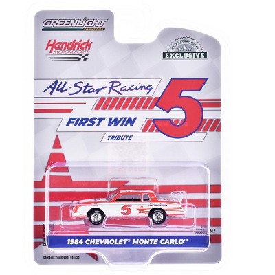1984 Chevrolet Monte Carlo #5 "All-Star Racing First Win Tribute" White and Red w/Graphics 1/64 Diecast Model Car by Greenlight