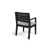 Sapphtopaz Outdoor Dining Chairs Contemporary Wood Patio Chairs with Arms, Upholstered Seat for Patio, Yard, Balcony - 3 of 4