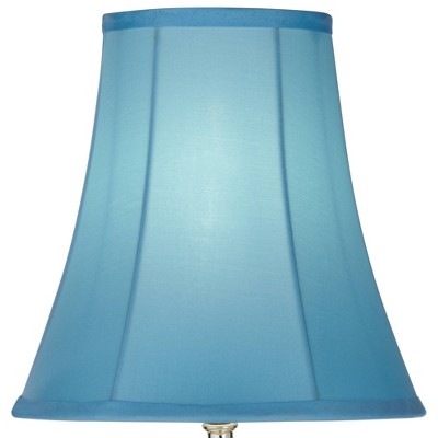 Teal Blue Bell Shade Multi-Color Glass Table Lamp for Kids