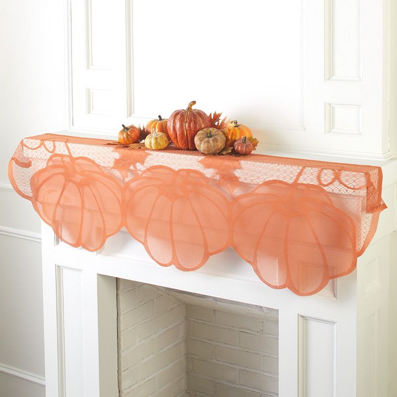The Lakeside Collection Pumpkin Mantel Scarf - Fall/Autumn Decor for Fireplace or Table, 4 of 9