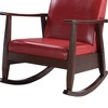 38" Raina Active Sitting Chair Red/Espresso Finish - Acme Furniture: Faux Leather, Rocker Rails, Comfort Cushion - image 3 of 4