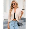 Clearlove Womens Cropped Blazer Casual Business 3/4 Sleeve Collarless Open Front Cardigan Work Jacket Shrug - 3 of 4
