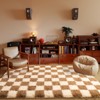 LOVEVOOK 5x7ft Checkered Area Rugs for Living Room, Bedroom, Soft Shaggy Beige and White Rugs Kids Room, Non-Slip Fuzzy Carpet Indoor - 2 of 4