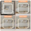Vanity Desk With Mirror and LED Lights, Makeup Vanity Desk With Sliding Mirror, Power Outlet, Dressing Table With 4 Drawers - 4 of 4