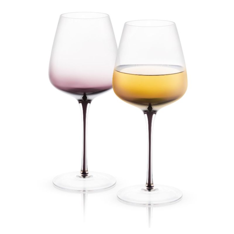 JoyJolt Black Swan White Wine Glasses - Set of 2 Premium Crystal Glassware - 17.8 oz, 1 of 7