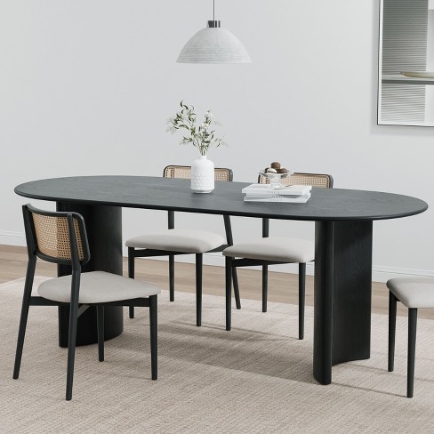 Pexfix Haiden Oval 67"x33.5" Dining Table Solid Wood Kitchen Tables,black : Target