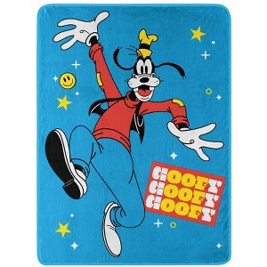 Northwest Mickey Mouse Micro Raschel Throw Blanket, 46" x 60", Goofy Guy Multicolored - 1 of 4