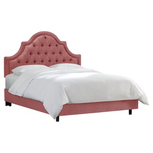Bella High Arch Tufted Bed - Full - Regal Dusty Rose - Skyline Furniture , Regal Dusty Pink