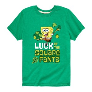 Boys' - SpongeBob Squarepants - Luck Of The Square Pants Short Sleeve Graphic T-Shirt - 1 of 4
